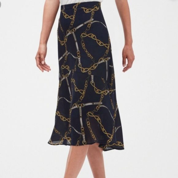 Banana Republic Dresses & Skirts - Banana Republic Chain Print Flare Midi Skirt 12
